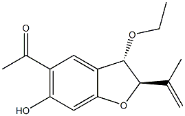 (-)-1-[(2R*,3S*)-3-乙氧基-2,3-二氢-6-羟基-2-(1-甲基乙烯基)-1-苯并呋喃-5-基]乙酮,1015698-14-2,结构式