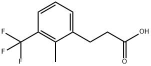 3-[2-メチル-3-(トリフルオロメチル)フェニル]プロピオン酸 化学構造式