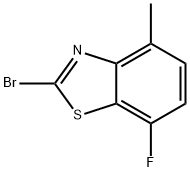 2-ブロモ-7-フルオロ-4-メチルベンゾチアゾール 化学構造式