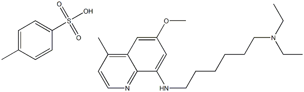 N1,N1-二乙基-N6-(6-甲氧基-4-甲基-8-喹啉基)-1,6-己二胺 4-甲基苯磺酸盐 结构式