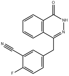 5-[(3.4-二氢-4-氧代-1-酞嗪基)甲基]-2-氟苯腈, 1021298-68-9, 结构式