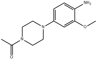 1-[4-(4-アミノ-3-メトキシフェニル)ピペラジン-1-イル]エタノン 化学構造式