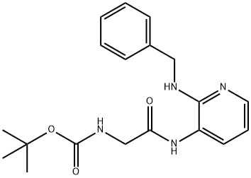 tert-butyl 2-(2-(benzylaMino)pyridin-3-ylaMino)-2-oxoethylcarbaMate Struktur