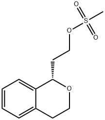 (1S)-3,4-二氢-1H-2-苯并吡喃-1-乙醇甲烷磺酸酯 结构式