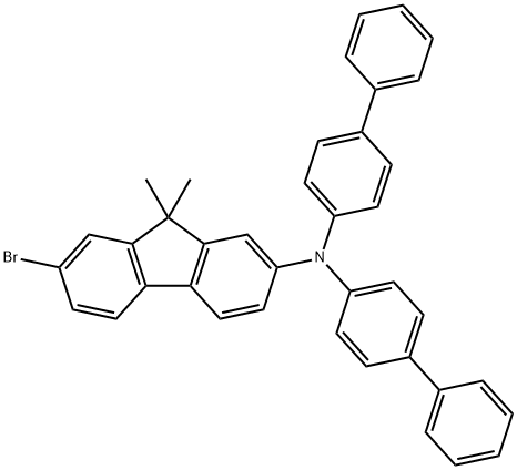N,N-di([1,1'-biphenyl]-4-yl)-7-broMo-9,9-diMethyl-9H-fluoren-2-aMine Structure