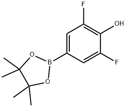 3,5-Difluoro-4-hydroxybenzeneboronic acid pinacol ester, 96% Struktur