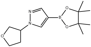 1H-Pyrazole, 1-(tetrahydro-3-furanyl)-4-(4,4,5,5-tetramethyl-1,3,2-dioxaborolan-2-yl)- Struktur