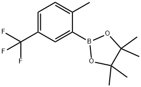 4,4,5,5-四甲基-2-(2-甲基-5-(三氟甲基)苯基)-1,3,2-二氧杂硼戊烷, 1030832-71-3, 结构式