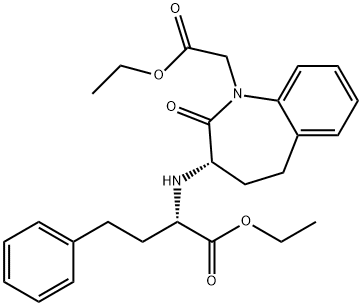 BENAZEPRIL RELATED COMPOUND G ((3-(1-エトキシカルボニル-3-フェニル-(1S)-プロピル)アミノ-2,3,4,5-テトラヒドロ-2-オキソ-1H-1-(3S)-ベンズアゼピン)-1-酢酸, エチルエステル) 化学構造式