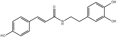 N-(3,4-ジヒドロキシフェネチル)-4-ヒドロキシシンナムアミド 化学構造式
