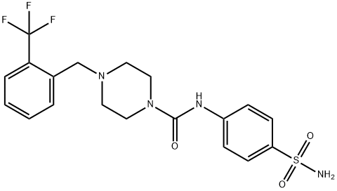 1-(4-Aminosulfonyl-anilinoformyl)-4-(2-trifluoromethylbenzyl)-piperazine Structure