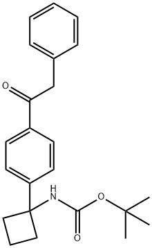 tert-butyl 1-(4-(2-phenylacetyl)phenyl)cyclobutylcarbaMate Structure