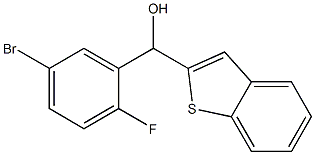 ベンゾ[B]チオフェン-2-イル(5-ブロモ-2-フルオロフェニル)メタノール 化学構造式