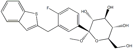 Methyl 1-C-[3-(benzo[b]thien-2-ylMethyl)-4-fluorophenyl]- Struktur