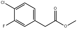 (4-クロロ-3-フルオロフェニル)酢酸メチルエステル 化学構造式