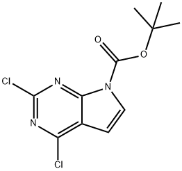 2,4-DICHLORO-7H-PYRROLO[2,3-D]PYRIMIDINE-7-CARBOXYLICACIDTERT-BUTYLESTER,1038588-24-7,结构式