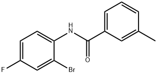 N-(2-溴-4-氟苯基)-3-甲基苯甲酰胺,1038736-07-0,结构式