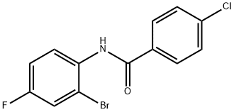 N-(2-ブロモ-4-フルオロフェニル)-4-クロロベンズアミド 化学構造式