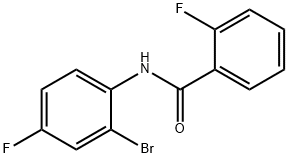 N-(2-ブロモ-4-フルオロフェニル)-2-フルオロベンズアミド 化学構造式