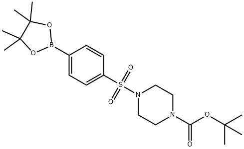 4-(4-叔丁氧羰基-哌嗪-1-基磺酰基)苯基硼酸频哪醇酯 结构式