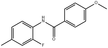 N-(2-フルオロ-4-メチルフェニル)-4-メトキシベンズアミド 化学構造式