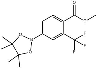 4-(4,4,5,5-四甲基-1,3,2-二氧硼戊烷-2-基)-2-(三氟甲基)苯甲酸甲酯,1045795-70-7,结构式