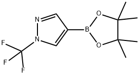4-(4,4,5,5-四甲基-1,3,2-二氧杂环戊硼烷-2-基)-1-(三氟甲基)-1H-吡唑, 1046831-98-4, 结构式