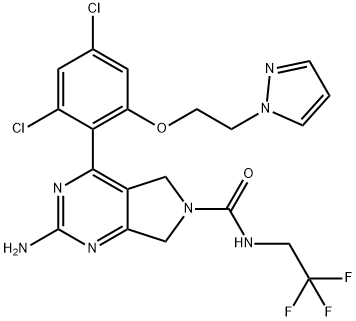 1046859-34-0 2-氨基-4-[2,4-二氯-6-[2-(1H-吡唑-1-基)乙氧基]苯基]-5,7-二氢-N-(2,2,2-三氟乙基)-6H-吡咯并[3,4-D]嘧啶-6-甲酰胺