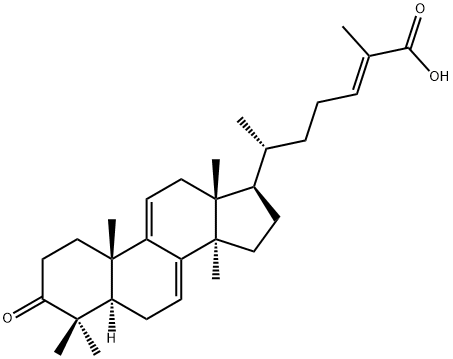 (24E)-3-オキソ-5α-ラノスタ-7,9(11),24-トリエン-26-酸 化学構造式