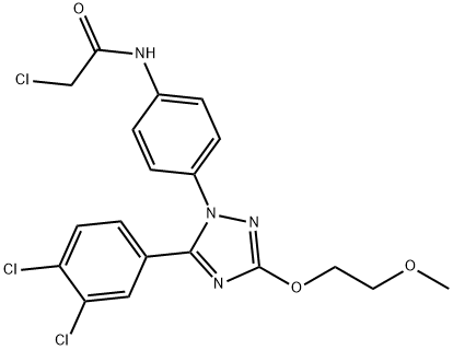 2-氯-N-[4-[5-(3,4-二氯苯基)-3-(2-甲氧基乙氧基)-1H-1,2,4-三唑-1-基]苯基]乙酰胺,1047953-91-2,结构式