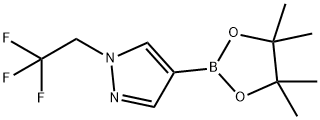4-(4,4,5,5-四甲基-1,3,2-二氧硼杂环戊烷-2-基)-1-(2,2,2-三氟乙基)-1H-吡唑, 1049730-42-8, 结构式