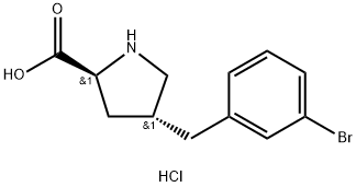 (2S,4R)-4-(3-broMobenzyl)pyrrolidine-2-carboxylic acid hydrochloride Structure