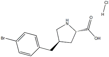 (2S,4R)-4-(4-broMobenzyl)pyrrolidine-2-carboxylic acid hydrochloride Structure