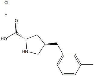 (2S,4R)-4-(3-メチルベンジル)ピロリジン-2-カルボン酸塩酸塩 化学構造式