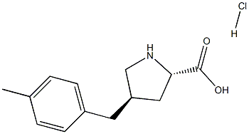 (2S,4R)-4-(4-メチルベンジル)ピロリジン-2-カルボン酸塩酸塩 化学構造式