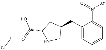 (2S,4R)-4-(2-nitrobenzyl)pyrrolidine-2-carboxylic acid hydrochloride Structure