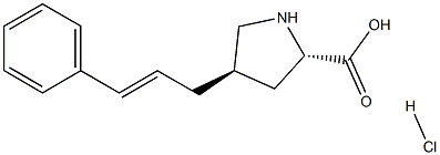 反式-4-(3-苯基烯丙基)-L-脯氨酸盐酸盐, 1049740-87-5, 结构式