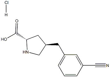 (2S,4R)-4-(3-cyanobenzyl)pyrrolidine-2-carboxylic acid hydrochloride Structure