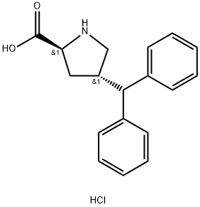 (2S,4S)-4-benzhydrylpyrrolidine-2-carboxylic acid hydrochloride Structure