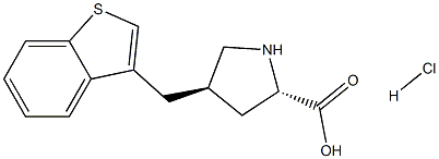 (2S,4R)-4-(benzo[b]thiophen-3-ylMethyl)pyrrolidine-2-carboxylic acid hydrochloride Struktur