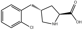 (2S,4R)-4-(2-氯苄基)吡咯烷-2-羧酸 结构式