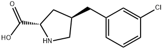 (2S,4R)-4-(3-氯苄基)吡咯烷-2-羧酸 结构式