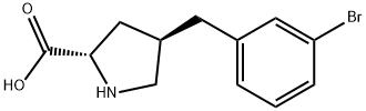 (2S,4R)-4-(3-broMobenzyl)pyrrolidine-2-carboxylic acid Structure