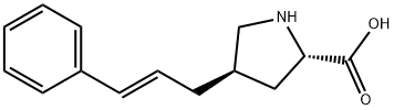 (2S,4R)-4-シンナミルピロリジン-2-カルボン酸 化学構造式