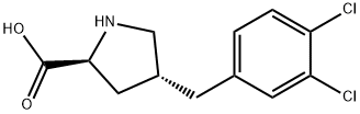 (2S,4R)-4-(3,4-ジクロロベンジル)ピロリジン-2-カルボン酸 化学構造式