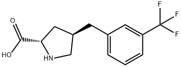 (2S,4R)-4-(3-(トリフルオロメチル)ベンジル)ピロリジン-2-カルボン酸 化学構造式