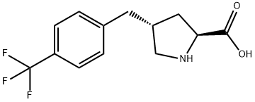 反-4-(4-三氟甲基苄基)-L-脯氨酸 结构式