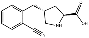 (2S,4R)-4-(2-氰基苄基)吡咯烷-2-羧酸, 1049981-76-1, 结构式