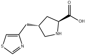 (2S,4S)-4-(thiazol-4-ylMethyl)pyrrolidine-2-carboxylic acid Structure