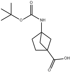4-((TERT-ブチルトキシカルボニル)アミノ)ビシクロ[2.1.1]ヘキサン-1-カルボン酸 化学構造式